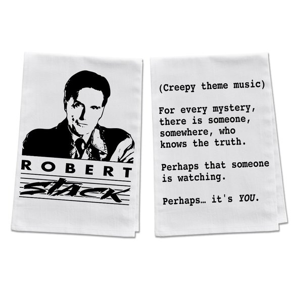 Happy Family Clothing Other - Robert Stack Unsolved Mysteries & Perhaps It's You Funny Kitchen Towels - 2 Pack